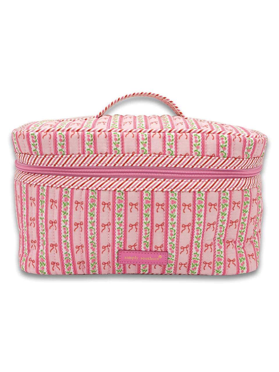 Pink Quilted Cosmetic Bag