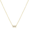 14kt gold and diamond significance bar necklace - three