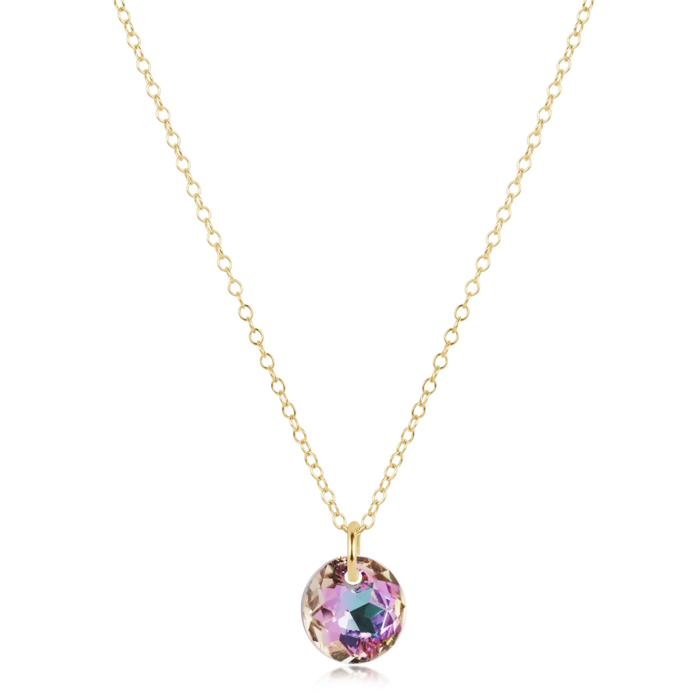 16" necklace gold - reflection small charm - 06
