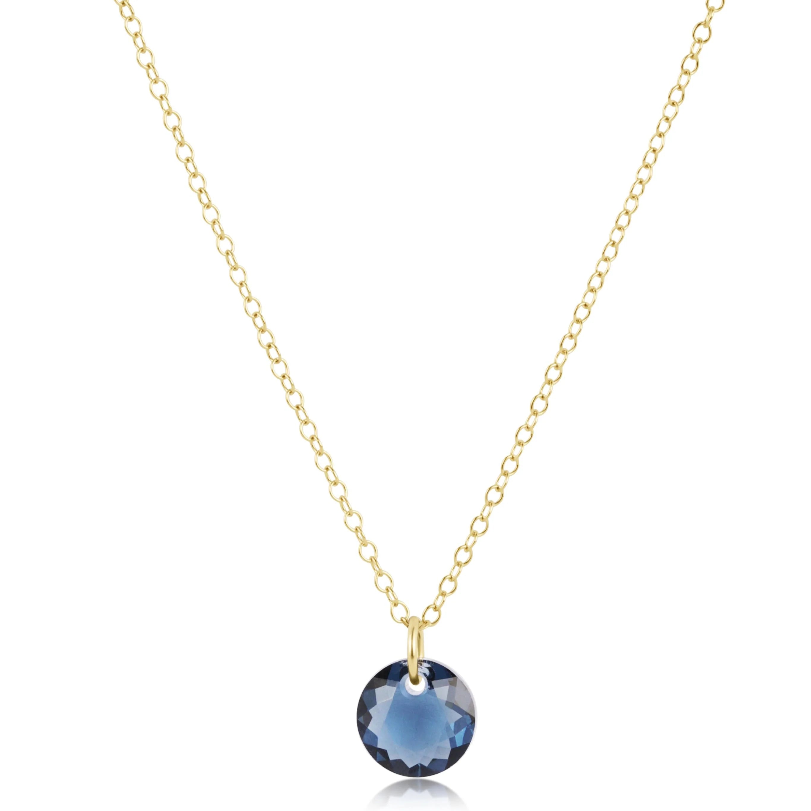 16" necklace gold - reflection small charm - 09