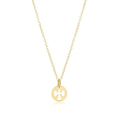 16" necklace gold - guardian angel small gold disc