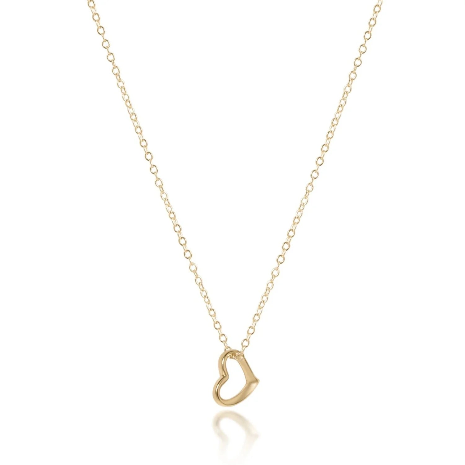 16" necklace gold - love small gold charm
