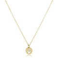 16" necklace gold - paw print small gold disc
