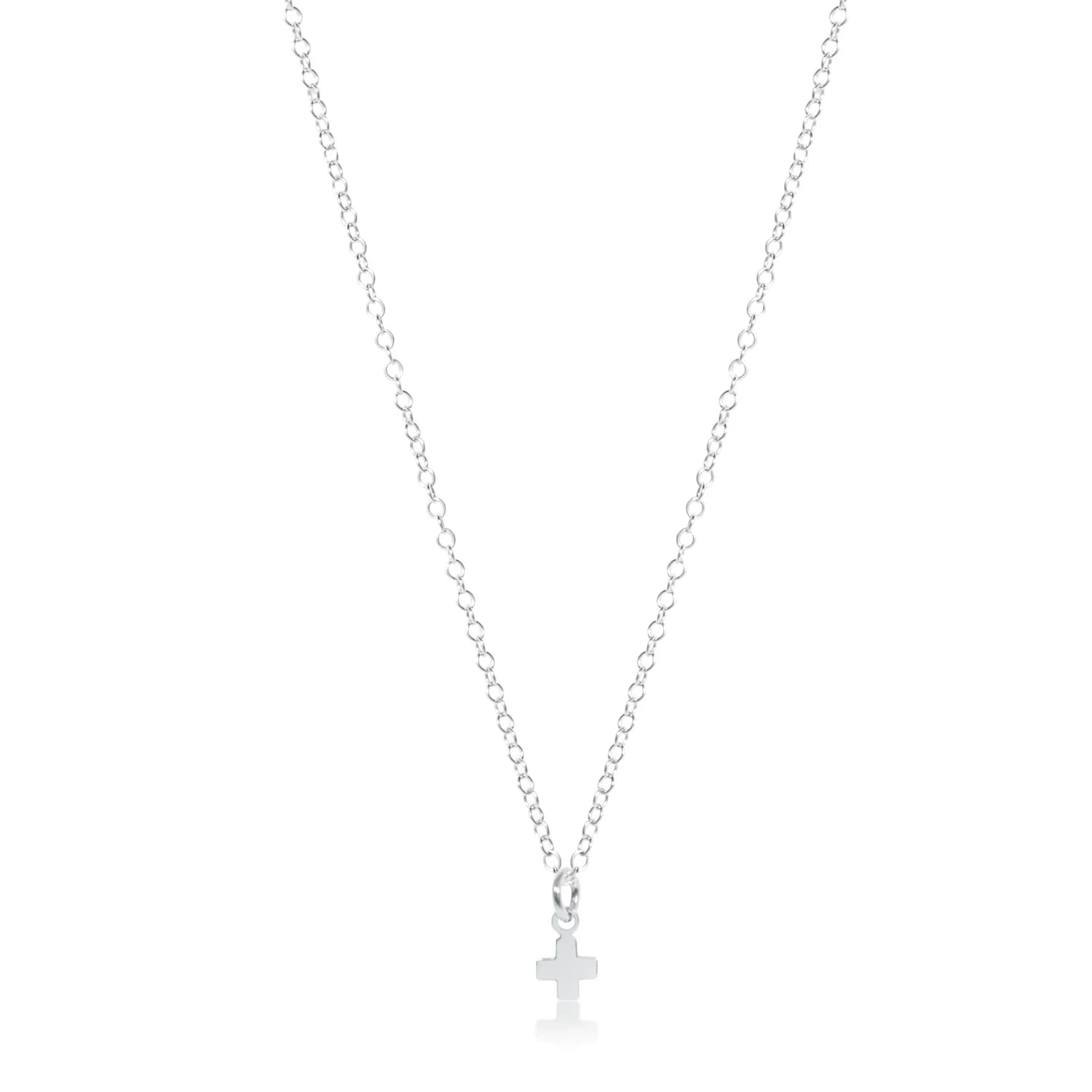 16" necklace sterling - signature cross small sterling charm