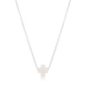 16" necklace sterling - signature cross white