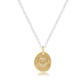 16" necklace sterling mixed metal - inspire love small gold charm