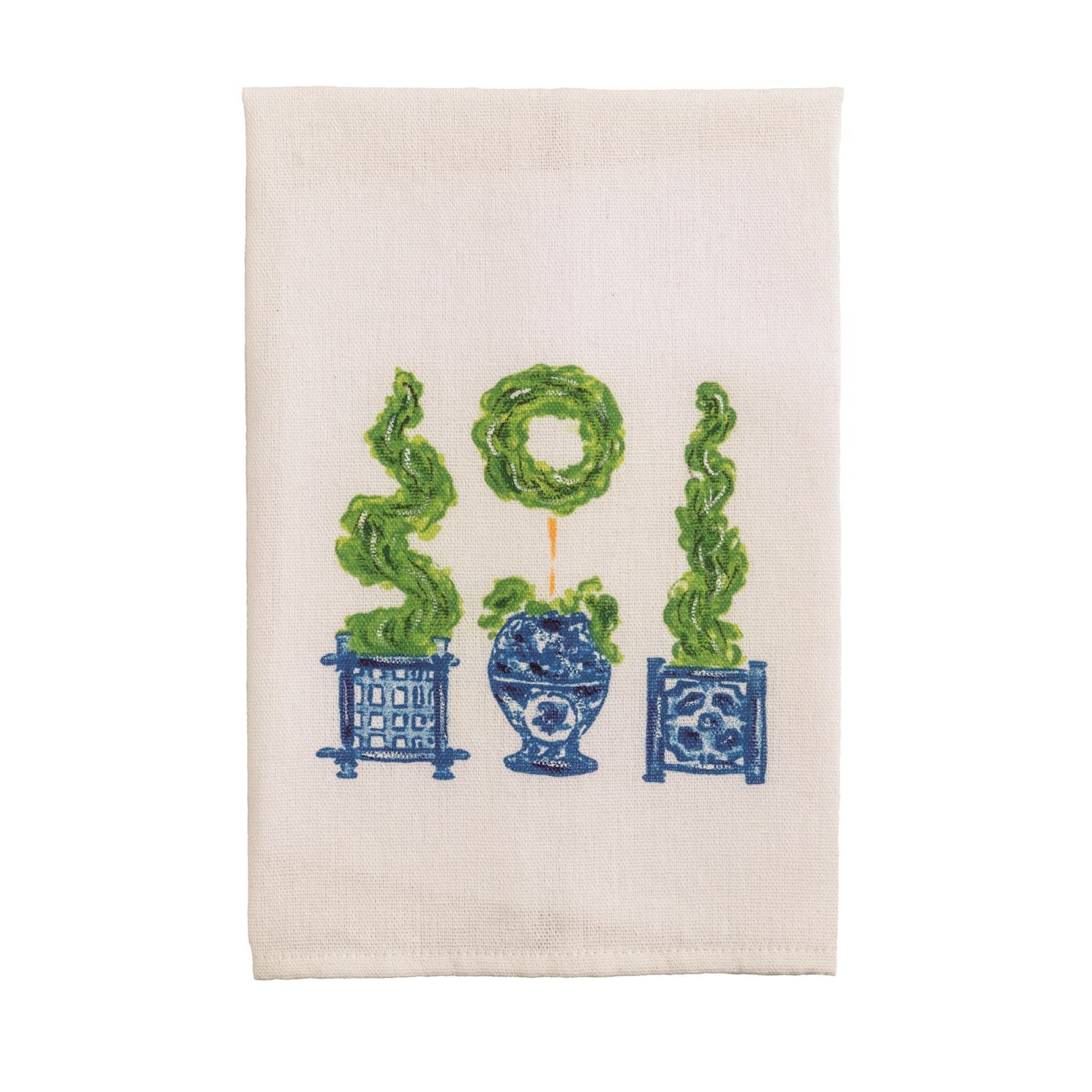 Three Topiaries Tea Towel