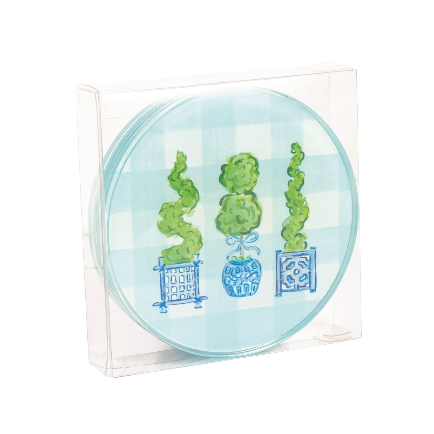 Three Topiaries Coasters Set