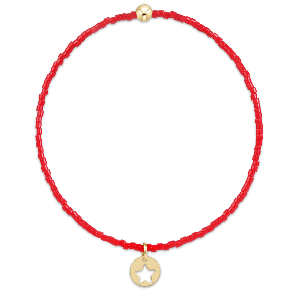 hope classic bracelet - red - star small gold disc