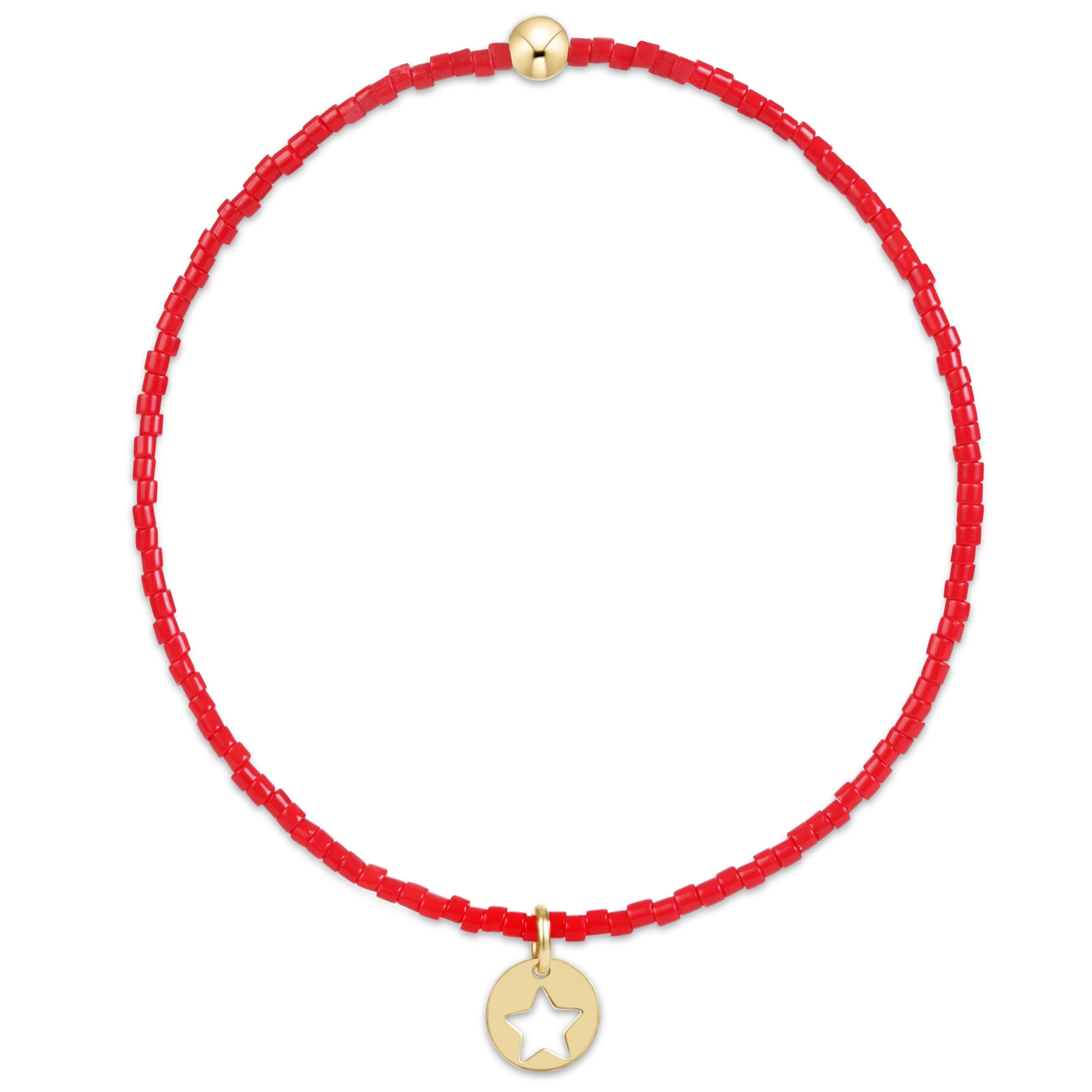 hope classic bracelet - red - star small gold disc