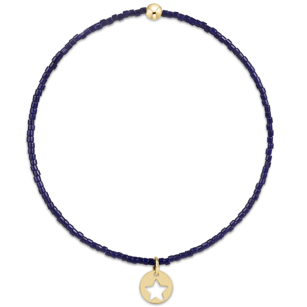 hope classic bracelet - navy - star small gold disc