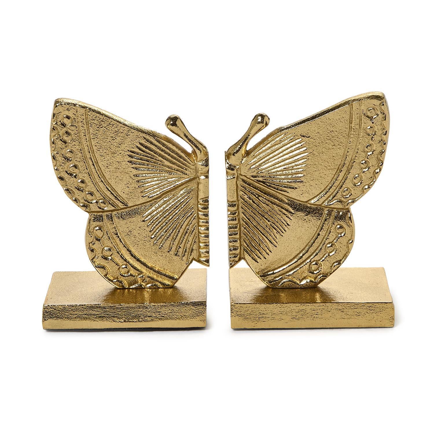 Gold Butterfly Bookends