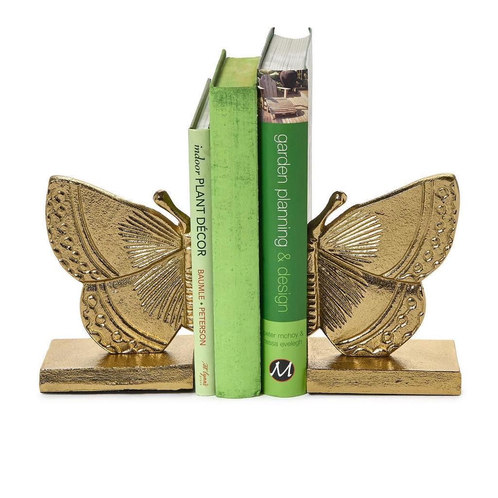 Gold Butterfly Bookends
