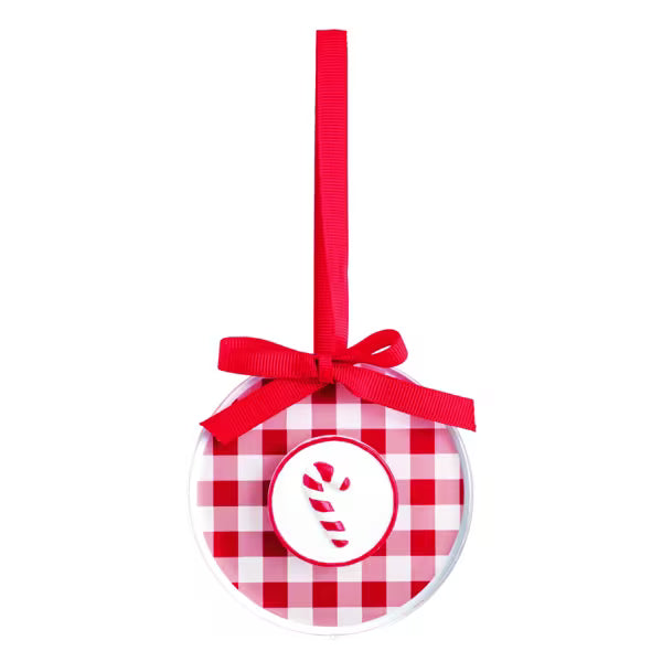Candy Cane Acrylic Disc Ornament