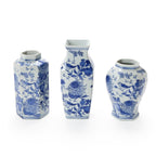 Chrysanthemum Hand-Painted Blue and White Vase