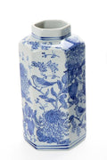 Chrysanthemum Hand-Painted Blue and White Vase