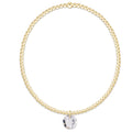 classic gold 2mm bracelet - reflection small charm - 04