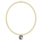 classic gold 2mm bracelet - reflection small charm - 06