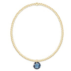 classic gold 2mm bracelet - reflection small charm -09