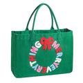 Green Christmas Wreath Canvas Tote
