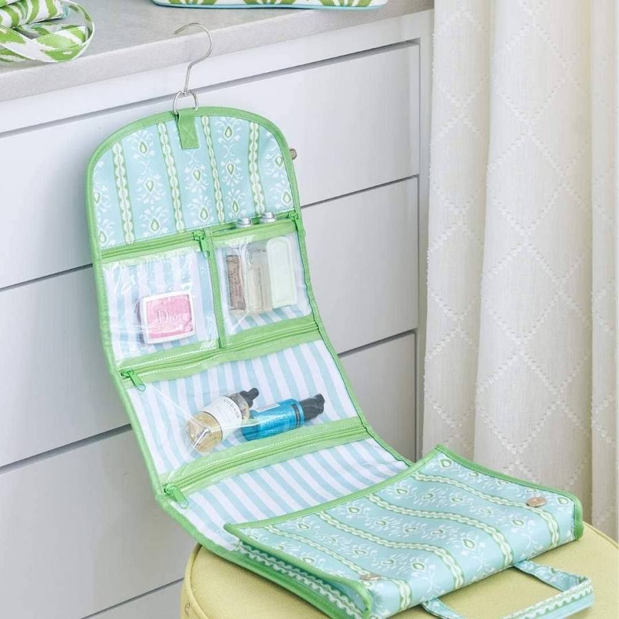 Rosemary Stripe Blue  Hanging Travel Case