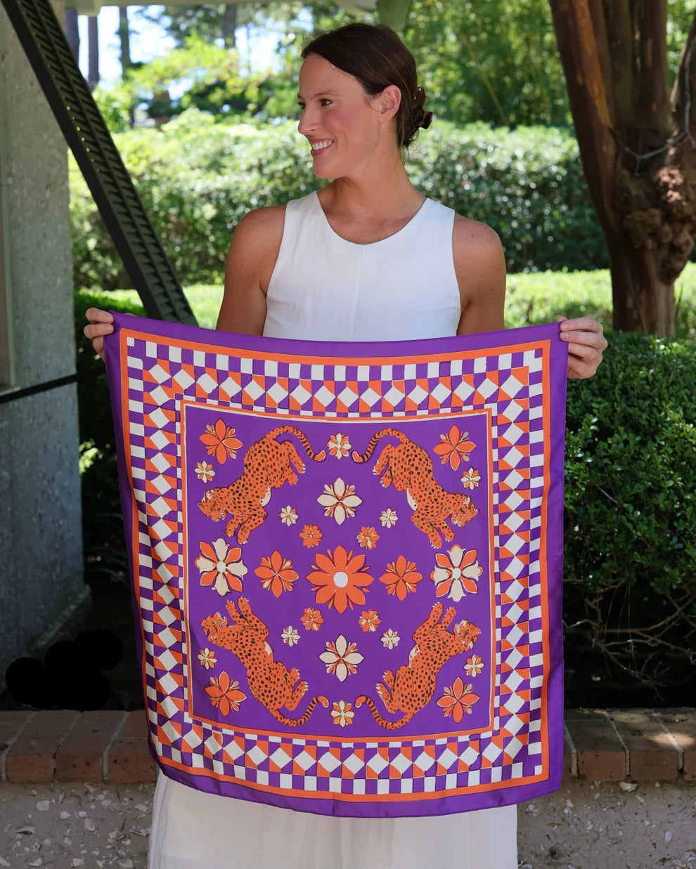 Hollis Scarf Medium Purple Orange