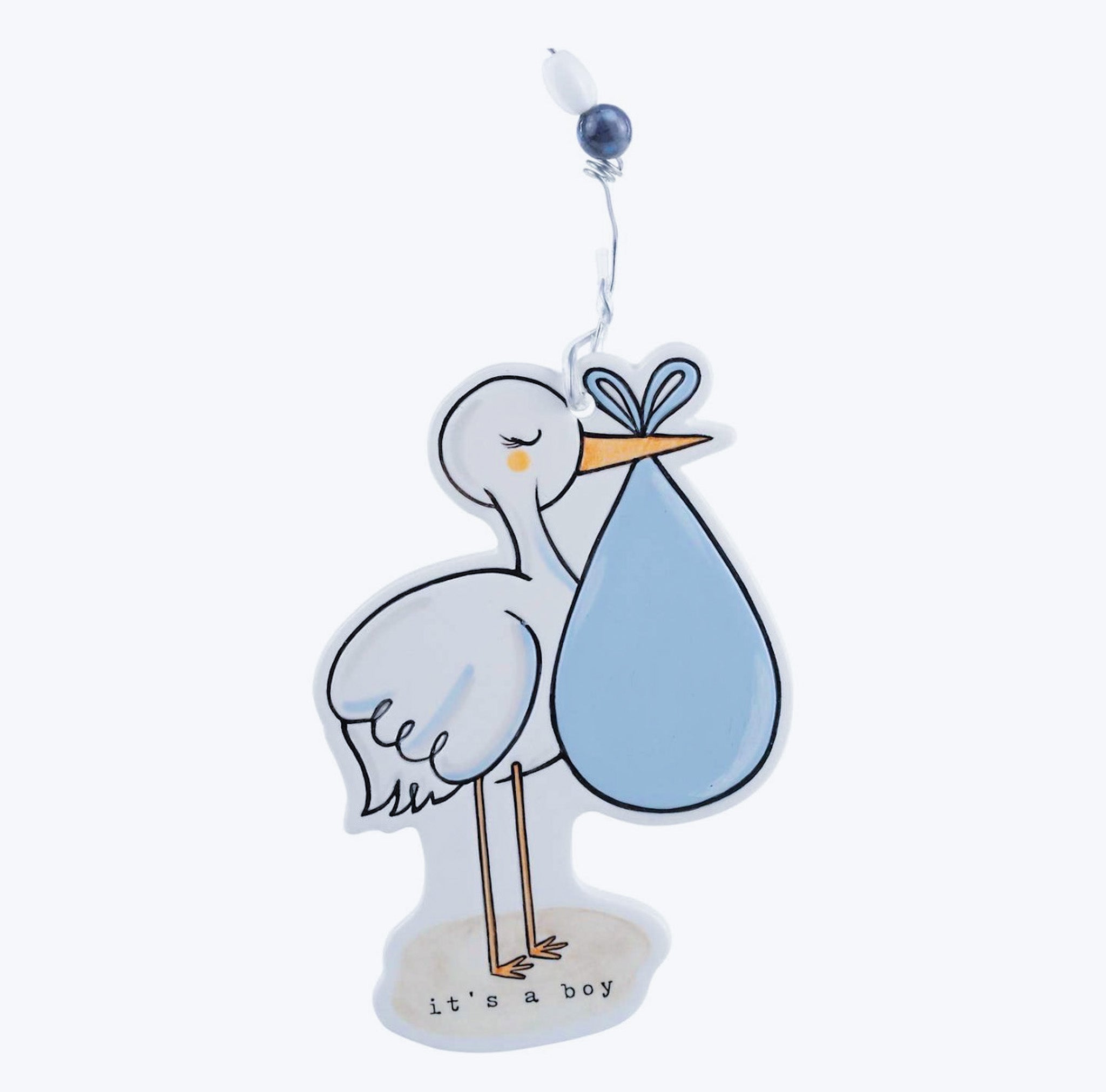 Stork It's A Boy Flat Ornament
