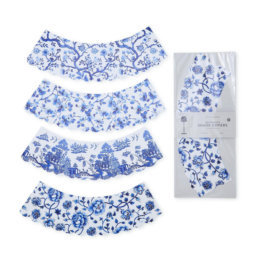 Blue and White Lamp Shade Covers