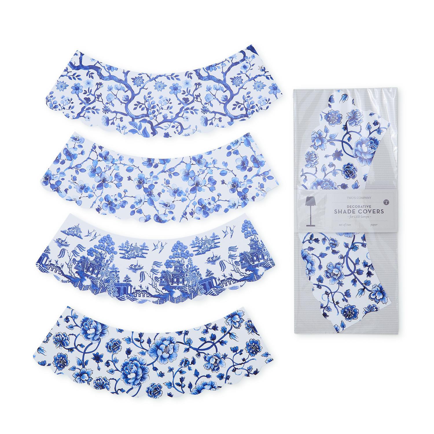 Blue and White Lamp Shade Covers
