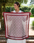 Langston Geometric Scarf Large Maroon White