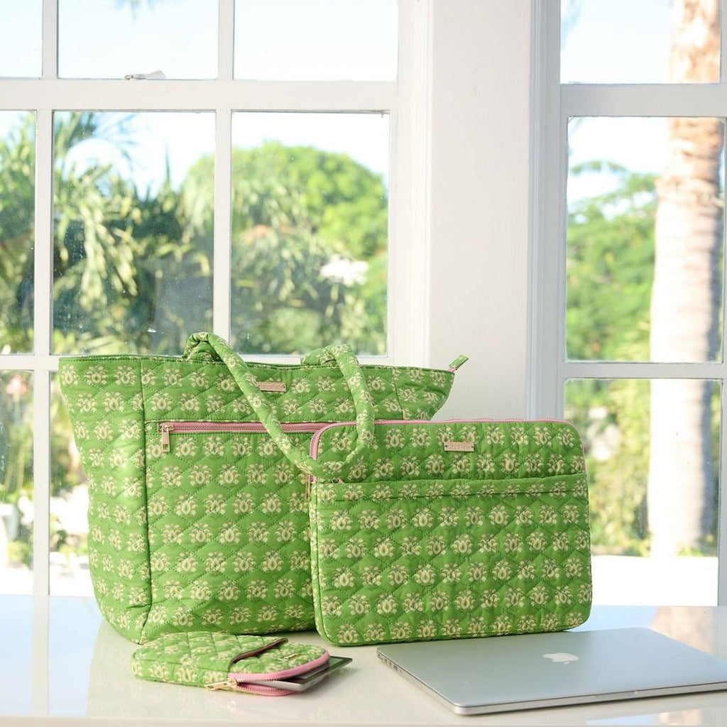 Rosemary Stripe Meadow Quilted Laptop Case