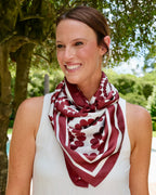 Lucy Floral Scarf Large Maroon White