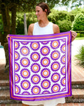Lucy Floral Scarf Large Purple Orange