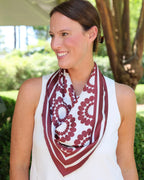 Lucy Floral Scarf Medium Maroon White