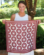Lucy Floral Scarf Medium Maroon White