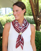 Lucy Floral Scarf Medium Maroon White