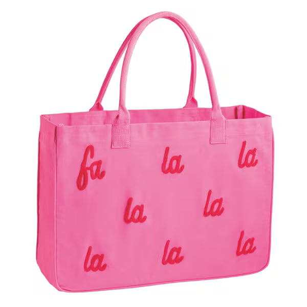 Pink Fa La La Canvas Tote