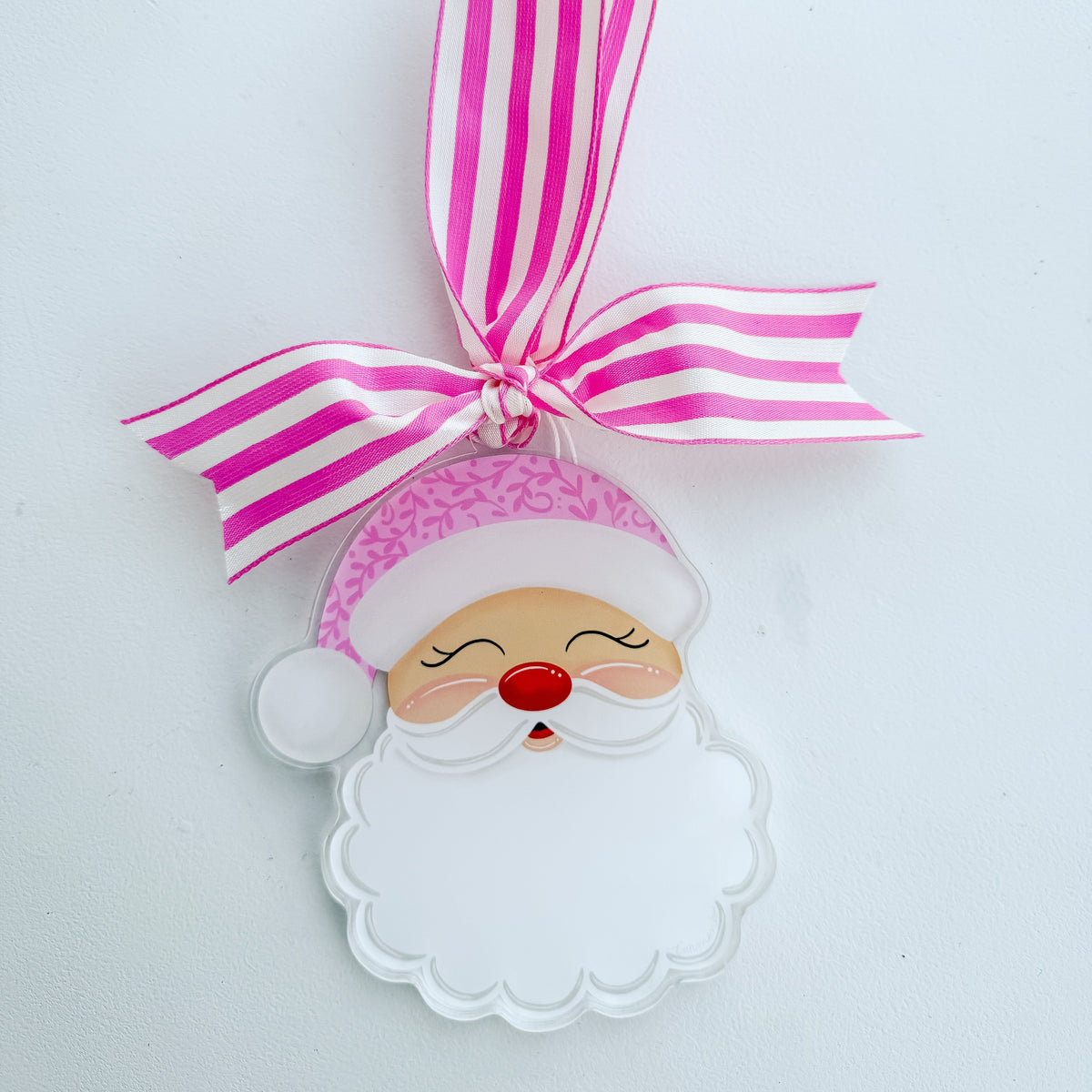 Pink Santa Claus Acrylic Christmas Ornament