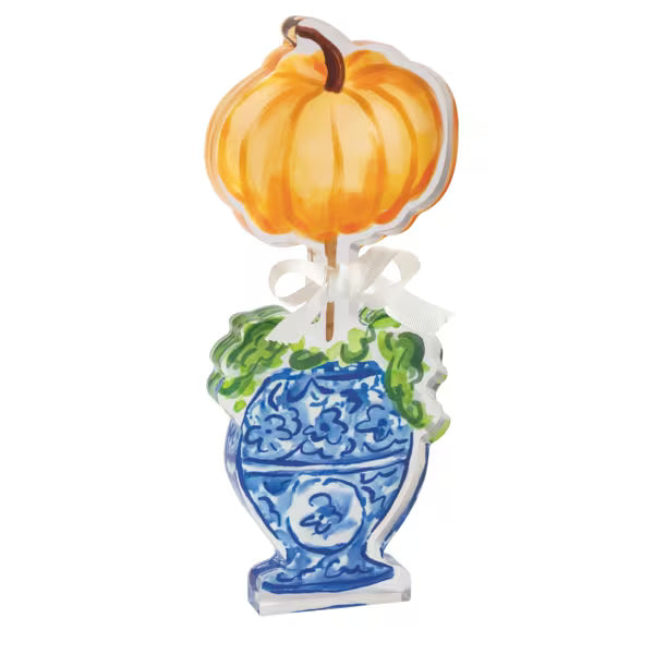 Pumpkin Topiary Acrylic Sitter