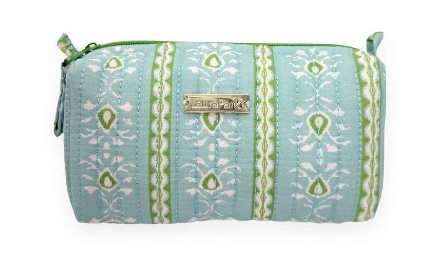 Rosemary Stripe Blue Signature Small Cosmetic Bag