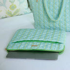 Rosemary Stripe Blue Quilted Laptop Case