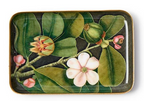 Vintage Floral Print Metal Trinket Desk Tray