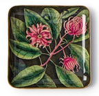 Vintage Floral Print Metal Trinket Desk Tray