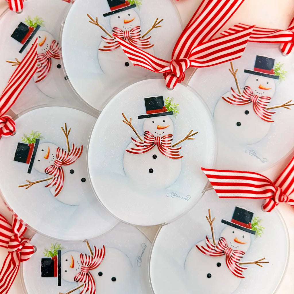 Snowman Acrylic Christmas Ornament | Personalized