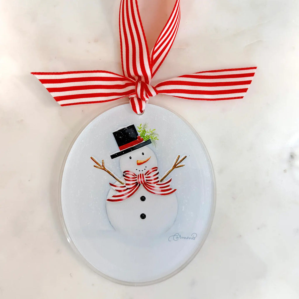 Snowman Acrylic Christmas Ornament | Personalized