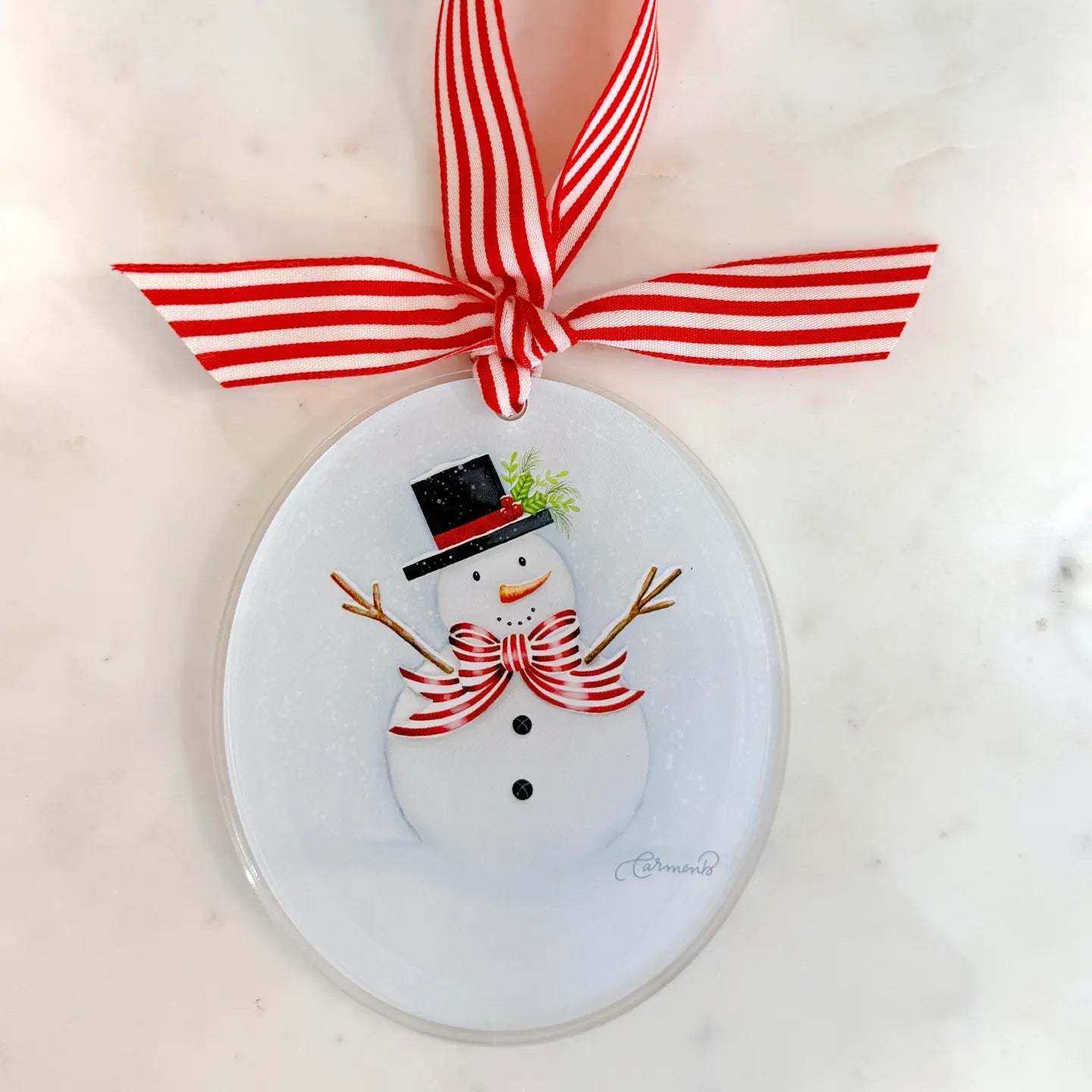 Snowman Acrylic Christmas Ornament | Personalized