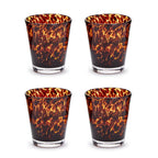 Tortoise Print Double Old Fashion Glass