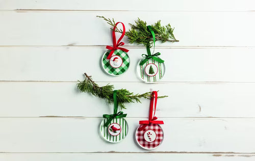Candy Cane Acrylic Disc Ornament