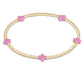 egirl signature cross small 2mm gold bracelet - bright pink