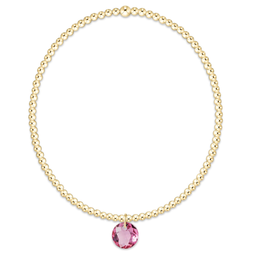 classic gold 2mm bracelet - reflection small charm -10